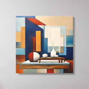 Geometric Shapes Modern Colorful Wrapped Art Canva Canvas Print
