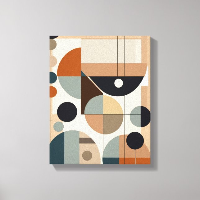 Geometric Shapes Modern Colorful Wrapped Art Canva Canvas Print (Front)