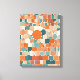 Geometric Shapes Modern Colorful Wrapped Art Canva Canvas Print