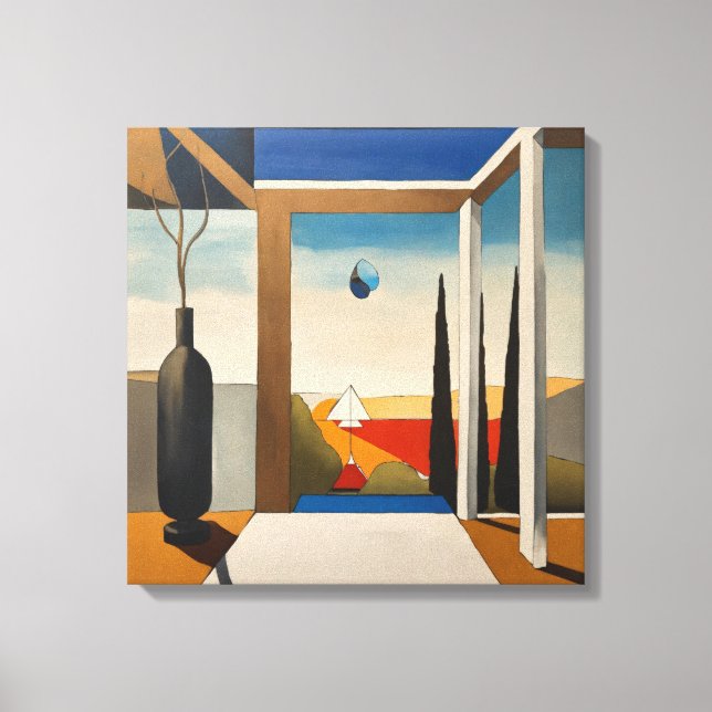 Geometric Shapes Modern Colorful Wrapped Art Canva Canvas Print (Front)