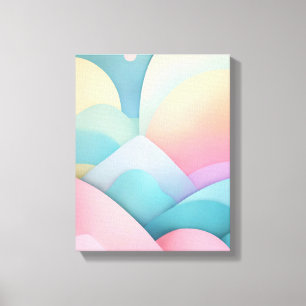 Geometric Shapes Modern Colorful Wrapped Art Canva Canvas Print