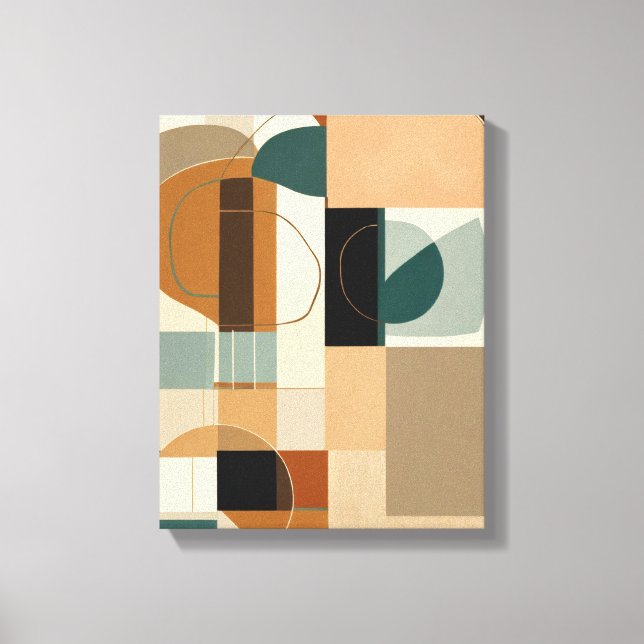 Geometric Shapes Modern Colorful Wrapped Art Canva Canvas Print (Front)