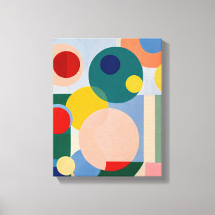 Geometric Shapes Modern Colorful Wrapped Art Canva Canvas Print