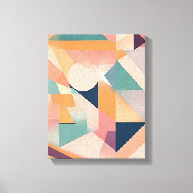 Geometric Shapes Modern Colorful Wrapped Art Canva Canvas Print (Front)