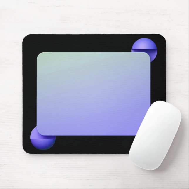 Geometric Shapes On Black Mouse Pad (With Mouse)