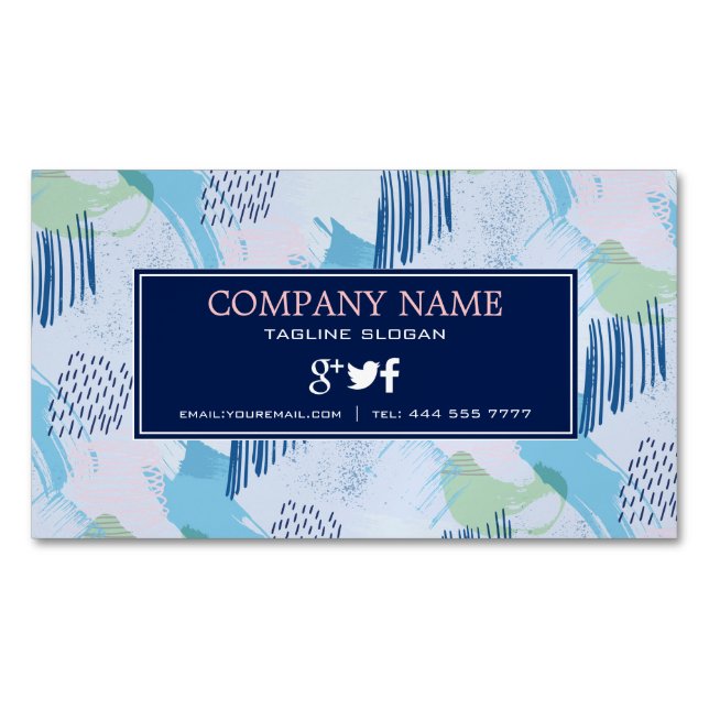 Geometric Shapes Pattern Business Card Magnet (Front)