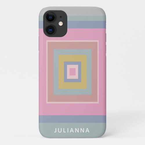 Geometric Shapes Pattern Pastels Personalized iPhone 11 Case
