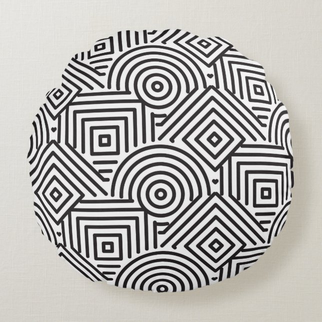 Geometric shapes pattern  round pillow (Front)