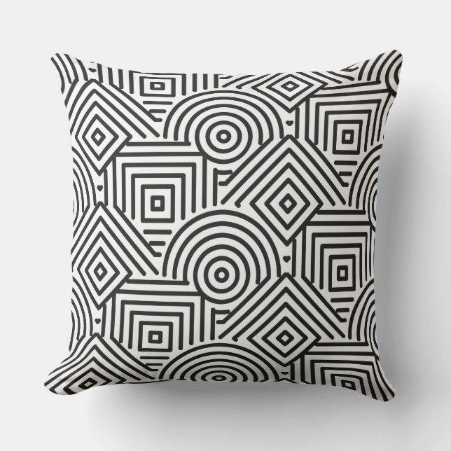 Geometric shapes pattern throw pillow (Front)