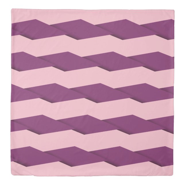 Geometric Shapes/Pink Purple & Purple Duvet Cover (Front)