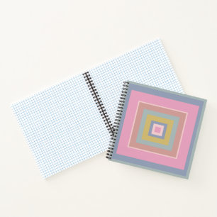 Geometric Shapes Quilt Pattern in Pastel Colors Notebook