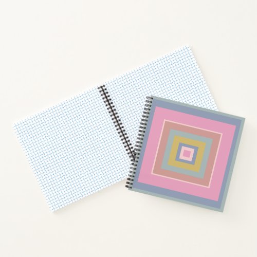 Geometric Shapes Quilt Pattern in Pastel Colors Notebook