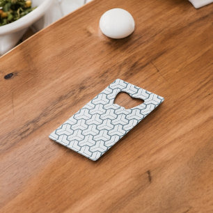 Geometric Shapes Seamless Pattern Credit Card Bottle Opener