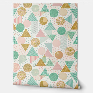 Geometric Shapes Seamless Pattern - Terrazo Wallpaper