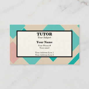 Geometric Shapes Tutor Teacher Graphic Desiger Business Card