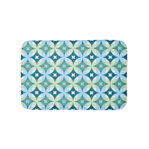 Geometric shapes vintage abstract wallpaper bath mat