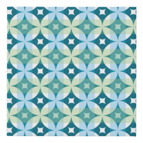Geometric shapes vintage abstract wallpaper faux canvas print
