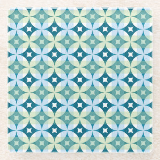 Geometric shapes, vintage abstract wallpaper. glass coaster