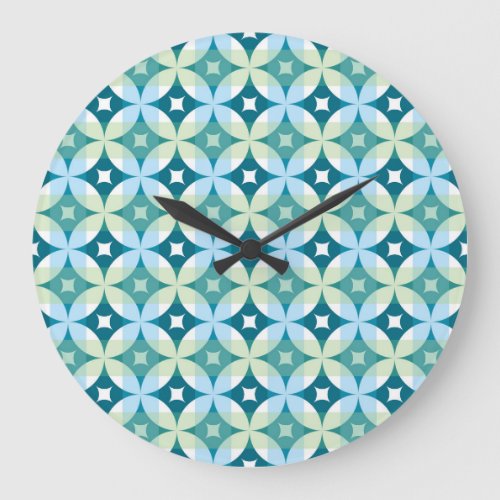 Geometric shapes vintage abstract wallpaper large clock