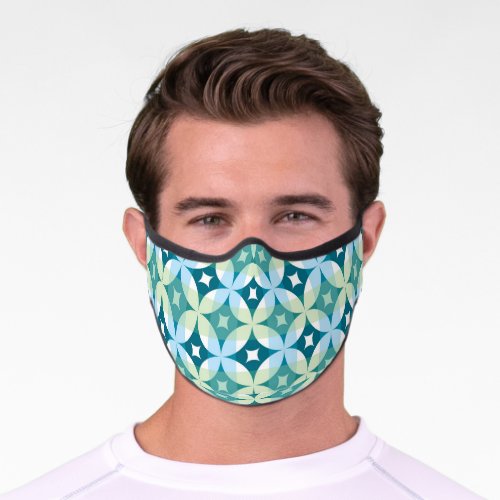 Geometric shapes vintage abstract wallpaper premium face mask