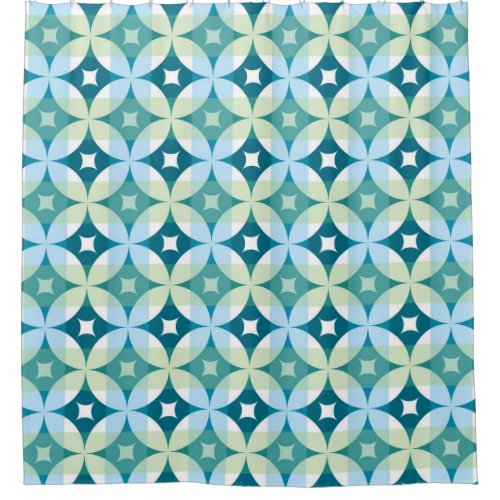Geometric shapes vintage abstract wallpaper shower curtain