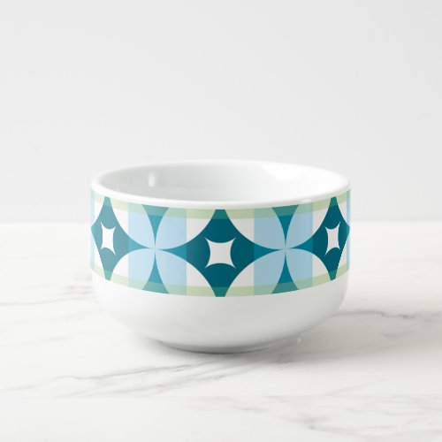Geometric shapes vintage abstract wallpaper soup mug
