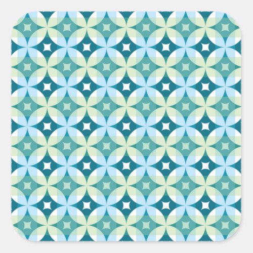 Geometric shapes vintage abstract wallpaper square sticker