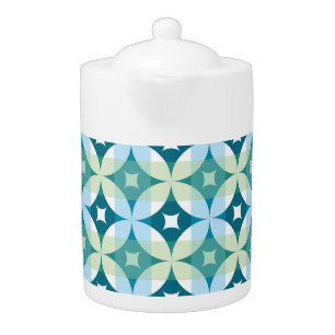 Geometric shapes, vintage abstract wallpaper. teapot
