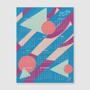 Geometric shapes vintage colors - 2026 calendar
