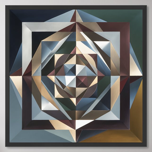 Geometric Shapes - wall art Poster (Framed Front)