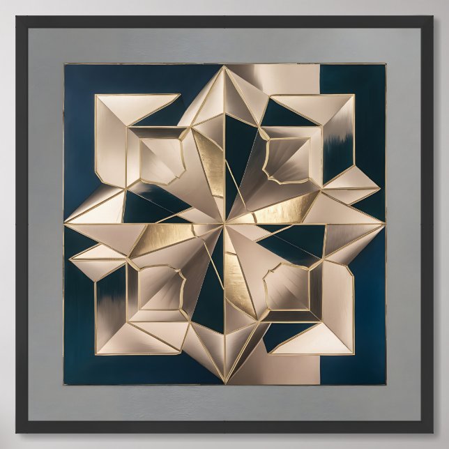 Geometric Shapes - wall art Poster (Framed Front)
