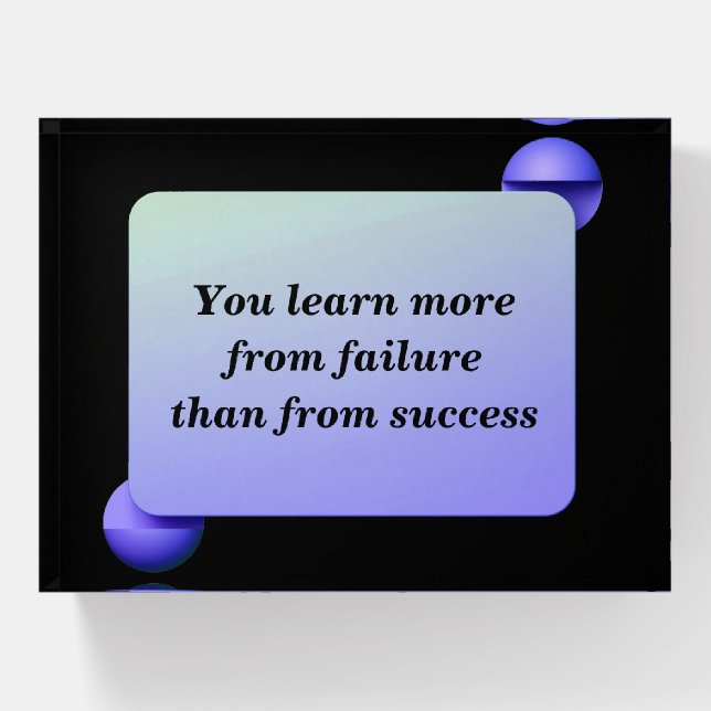Geometric Shapes With Quote Paperweight (Front)