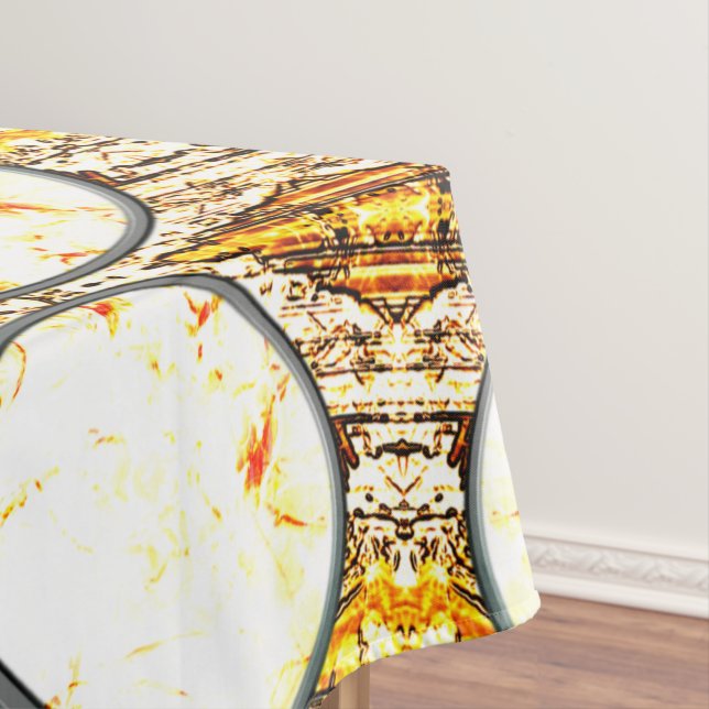 Geometric shapes with weird whitish textures tablecloth (In Situ)