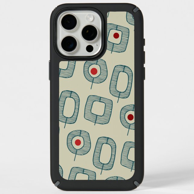 Geometric Shapes wRed Dots iPhone 15 Pro Max Case (Front)