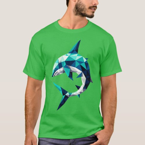 Geometric Shark T_Shirt