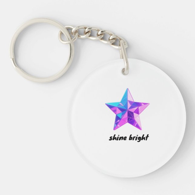  Geometric Shine Bright Star Keychain (Front)