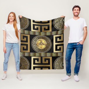 Geometric Sicilian Trinacria Fleece Blanket