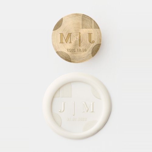 Geometric Simple Monogram Wedding Wax Seal Stamp