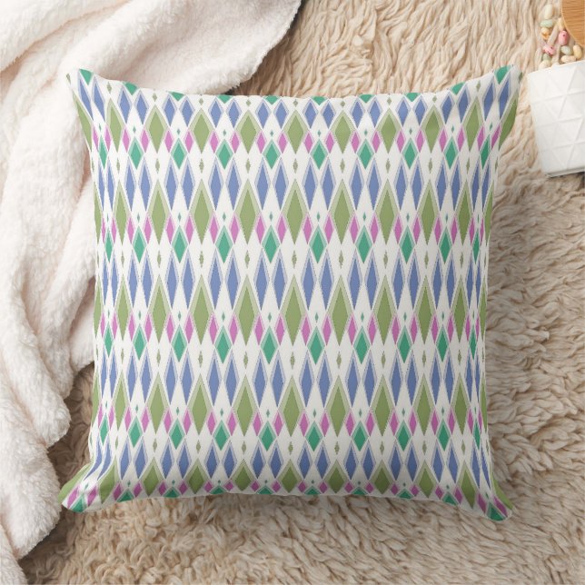 Geometric simple multicolored abstract pattern throw pillow (Blanket)