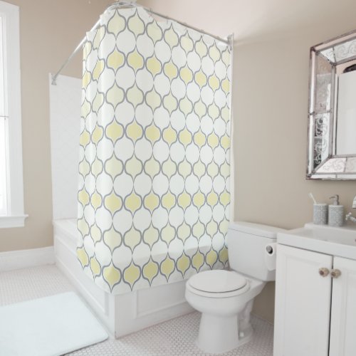 Geometric Simple Yellow Grey Shower Curtain