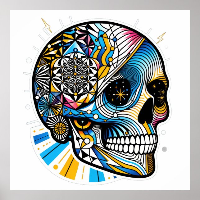 Geometric Skull Symphony Poster (Front)