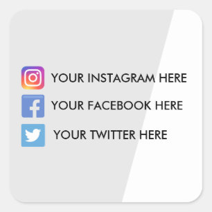 Geometric Social Media Square Sticker