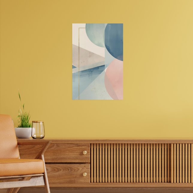 Geometric Soft Tones – Modern Pastel Abstract Wall Poster (Living Room 2)