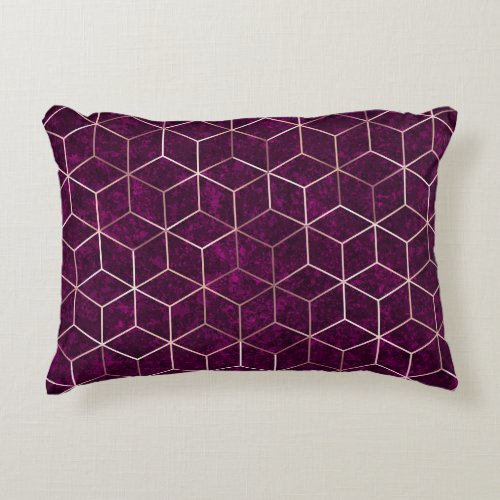 Geometric Sparkle Gold Foil Texture Accent Pillow