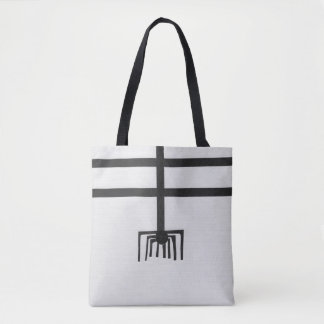 Geometric Spider Design Black and White Tote Bag