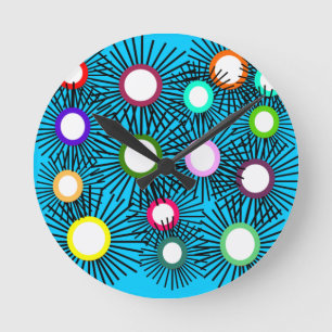 Geometric Spike Balls Round Clock