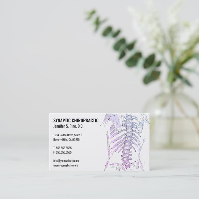 Geometric Spine Chiropractic Business Cards (Standing Front)
