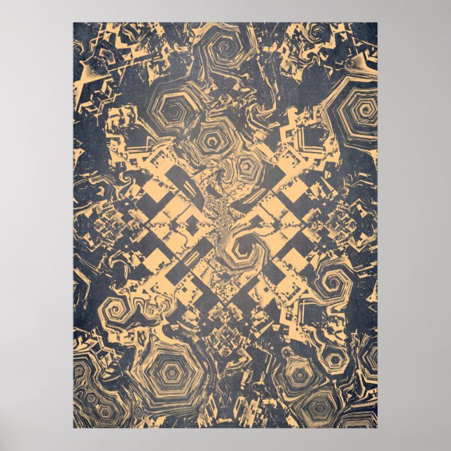 Geometric Spiral Patterns Poster (Front)