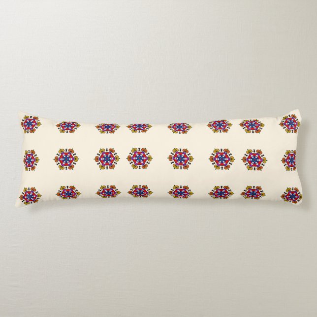 Geometric Spooky Floral Body Pillow (Front)