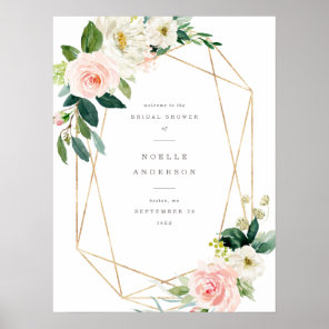 Geometric Spring Bridal Shower Welcome Sign